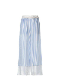 Pantalon large à rayures verticales bleu clair P.A.R.O.S.H.
