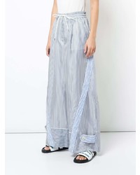 Pantalon large à rayures verticales bleu clair Sacai