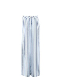 Pantalon large à rayures verticales bleu clair Thierry Colson