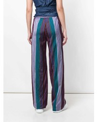 Pantalon large à rayures verticales bleu marine Ps By Paul Smith