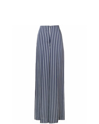 Pantalon large à rayures verticales bleu Dvf Diane Von Furstenberg
