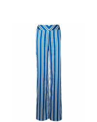 Pantalon large à rayures verticales bleu Rouge Margaux