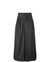 Pantalon large à rayures verticales gris foncé Lucio Vanotti