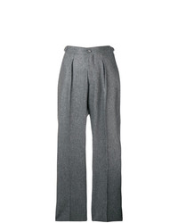 Pantalon large à rayures verticales gris foncé Officine Generale