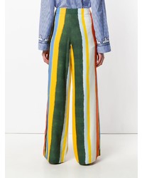 Pantalon large à rayures verticales multicolore Tory Burch