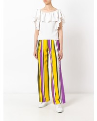 Pantalon large à rayures verticales multicolore P.A.R.O.S.H.