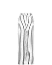Pantalon large à rayures verticales noir et blanc Asceno