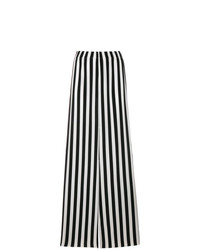 Pantalon large à rayures verticales noir et blanc Federica Tosi