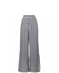 Pantalon large à rayures verticales noir et blanc RtA