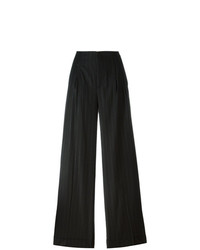 Pantalon large à rayures verticales noir Etro