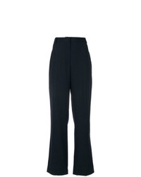 Pantalon large à rayures verticales noir Versace Vintage