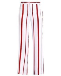Pantalon large à rayures verticales rouge Banana Republic