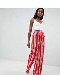 Pantalon large à rayures verticales rouge Missguided Tall