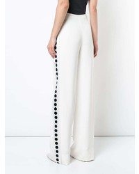 Pantalon large blanc et noir Adam Lippes