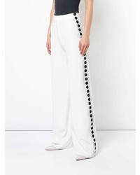 Pantalon large blanc et noir Adam Lippes