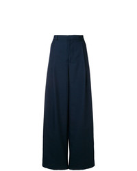 Pantalon large bleu marine Aspesi