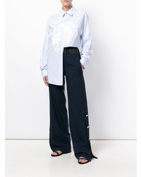 Pantalon large bleu marine Cédric Charlier