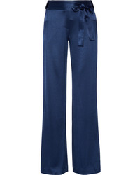 Pantalon large bleu marine Halston