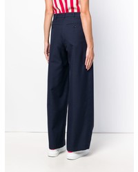 Pantalon large bleu marine Aspesi