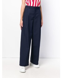 Pantalon large bleu marine Aspesi