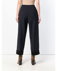 Pantalon large bleu marine Maison Flaneur