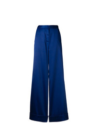 Pantalon large bleu marine Self-Portrait