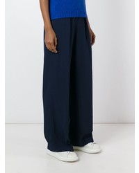 Pantalon large bleu marine MSGM