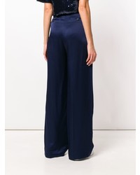 Pantalon large bleu marine Victoria Victoria Beckham