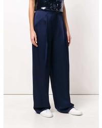 Pantalon large bleu marine Victoria Victoria Beckham