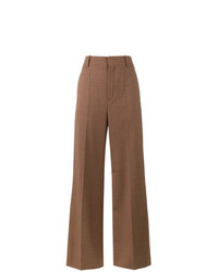 Pantalon large écossais marron Chloé