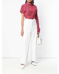 Pantalon large en cuir blanc Walk Of Shame