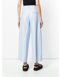 Pantalon large en cuir bleu clair Drome