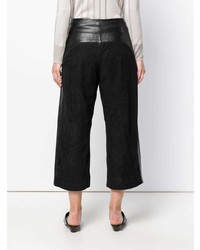 Pantalon large en cuir noir Nehera