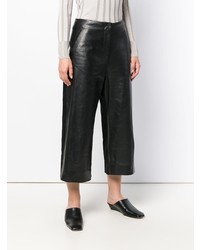 Pantalon large en cuir noir Nehera