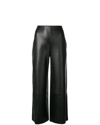 Pantalon large en cuir noir Federica Tosi