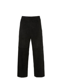 Pantalon large en cuir noir Sylvie Schimmel