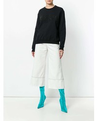 Pantalon large en denim blanc MSGM