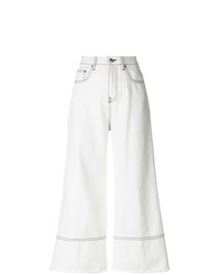 Pantalon large en denim blanc MSGM
