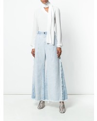 Pantalon large en denim bleu clair Chloé