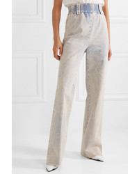 Pantalon large en denim bleu clair Miu Miu