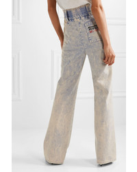 Pantalon large en denim bleu clair Miu Miu