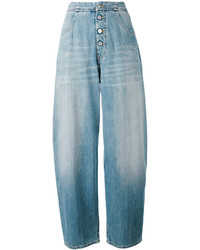 Pantalon large en denim bleu clair MM6 MAISON MARGIELA