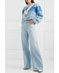 Pantalon large en denim bleu clair Ganni