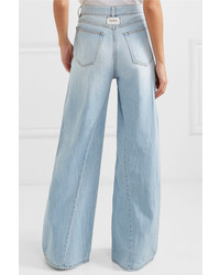 Pantalon large en denim bleu clair Ganni