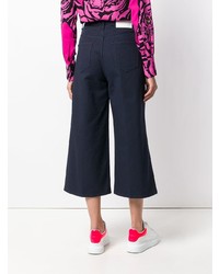 Pantalon large en denim bleu marine MSGM