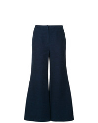 Pantalon large en denim bleu marine Goen.J