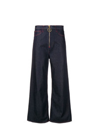 Pantalon large en denim bleu marine MiH Jeans