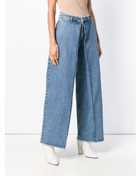 Pantalon large en denim bleu Aalto