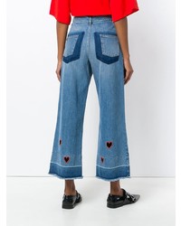 Pantalon large en denim bleu Vivetta