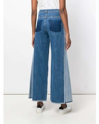 Pantalon large en denim bleu Andrea Ya'aqov